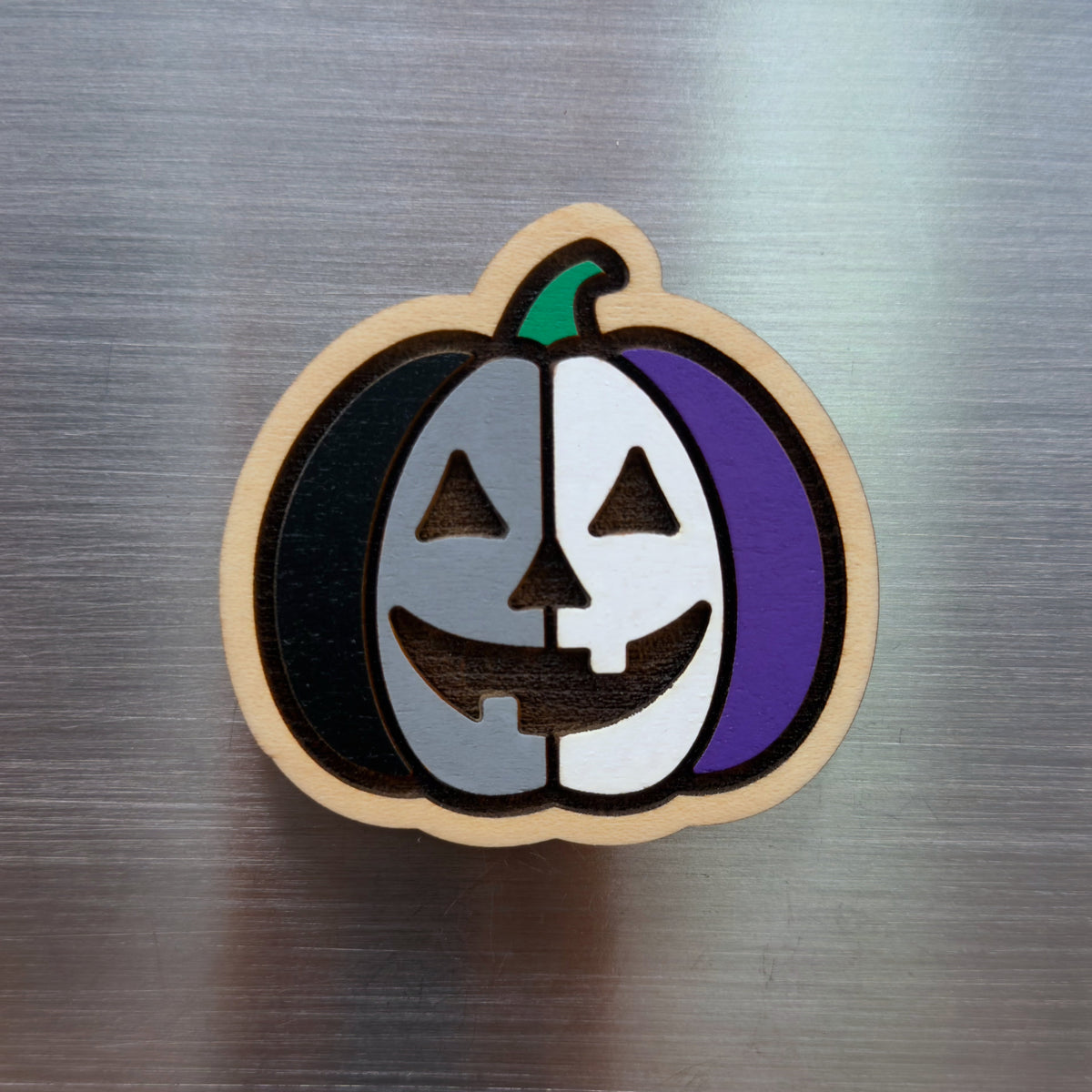 Asexual Jack-o-Lantern Painted Magnet