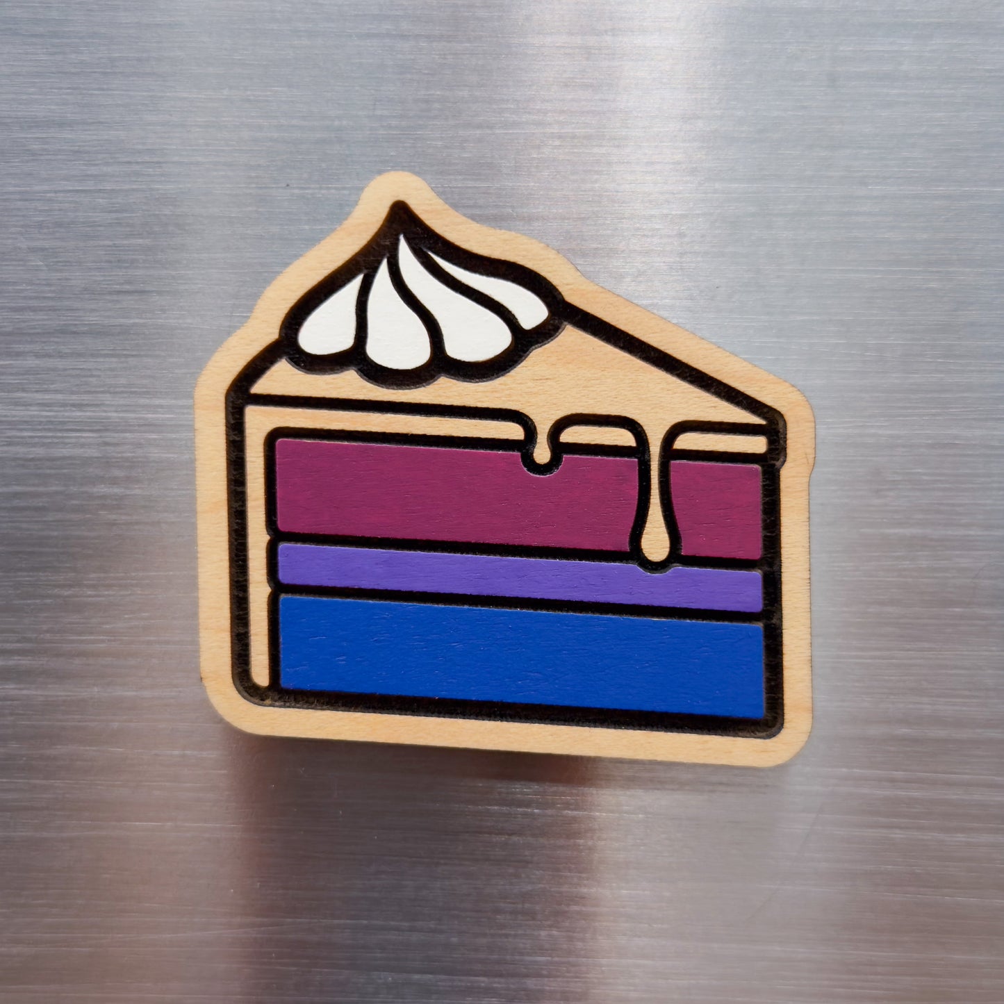 Bi Pride Cake Slice Painted Magnet