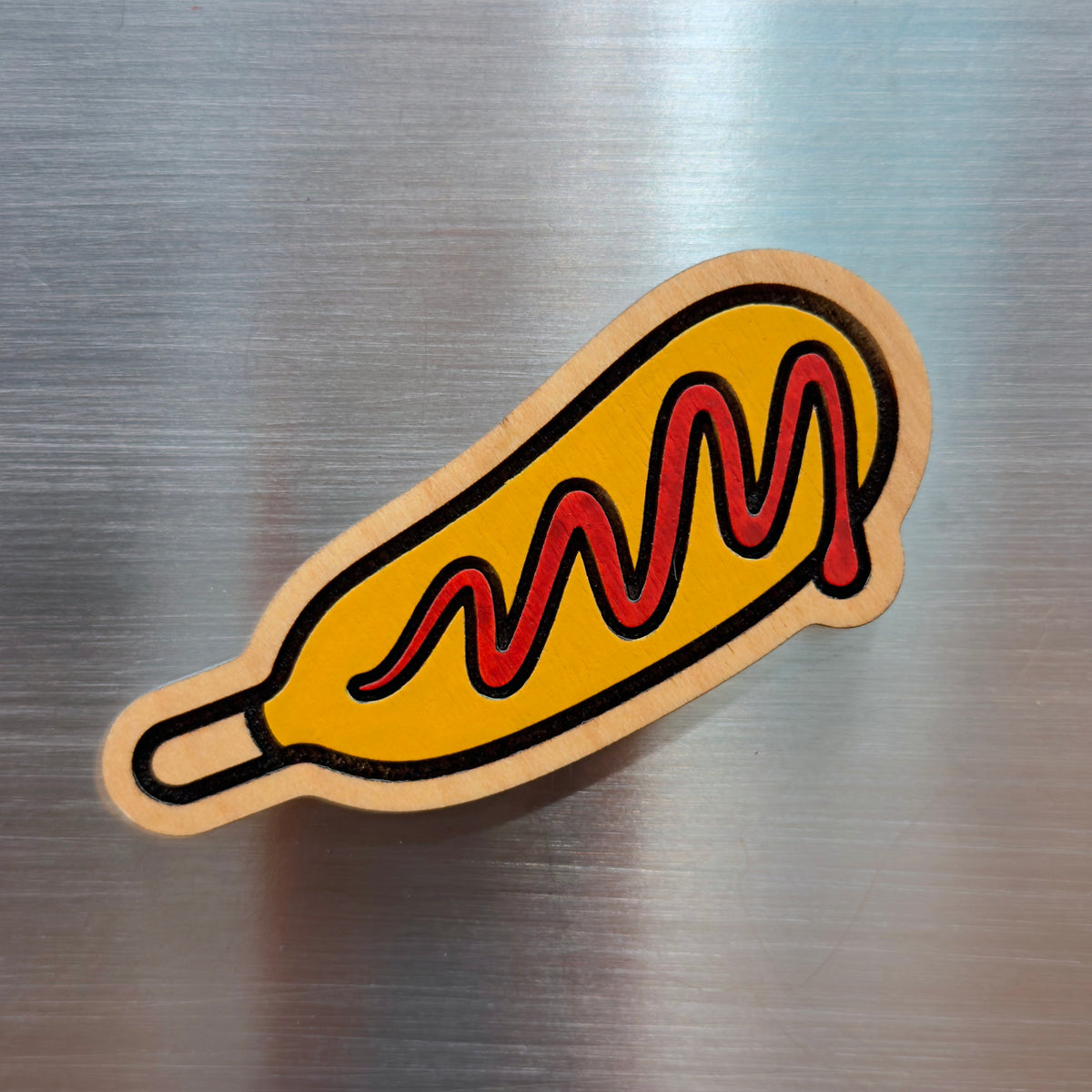 Corn Dog Painted Magnet