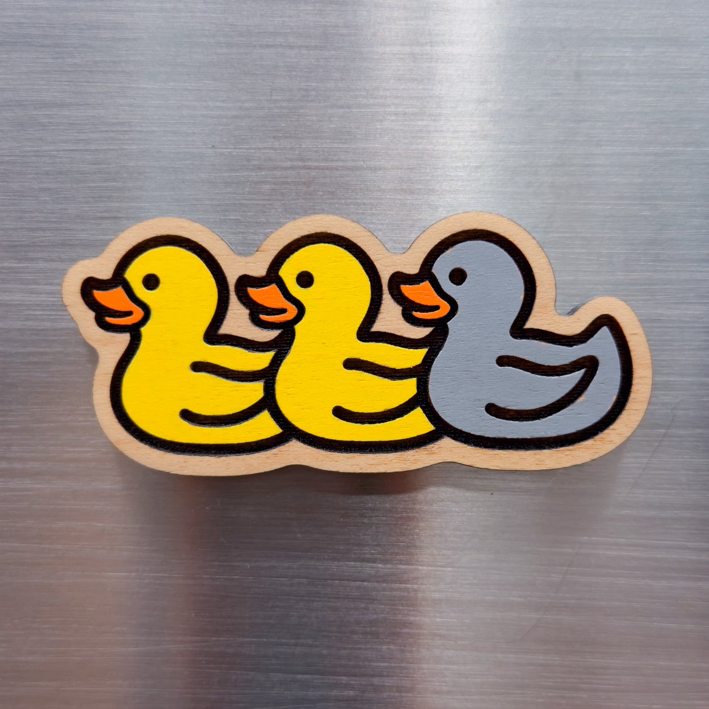 Duck Duck Grey Duck Painted Magnet