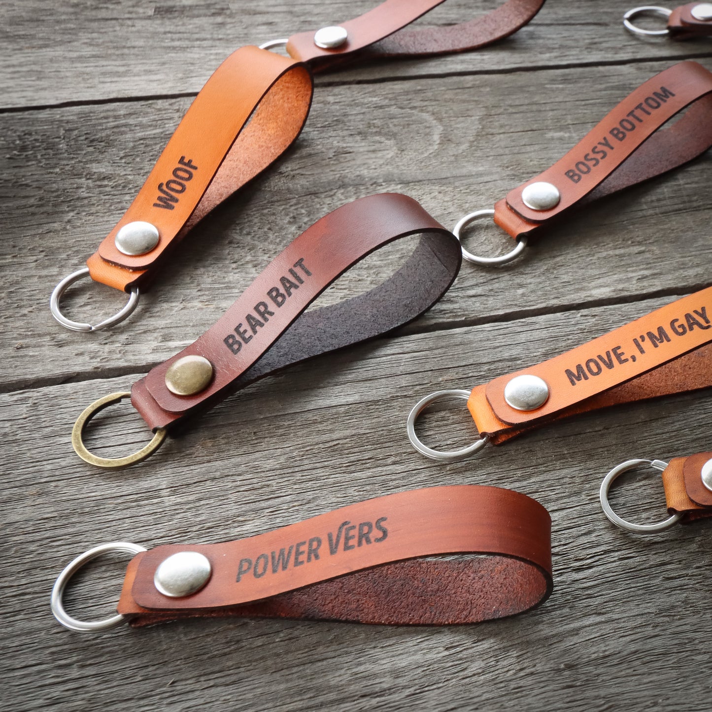 Leather Quote Keychains