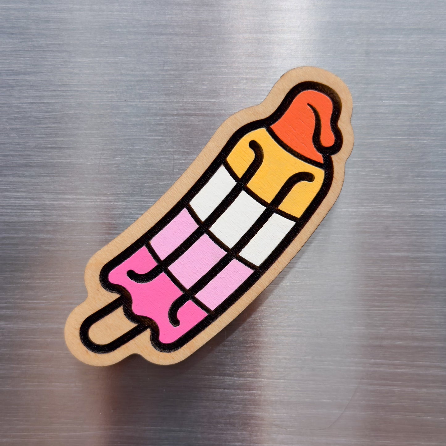 Lesbian Rocket Pop Painted Magnet