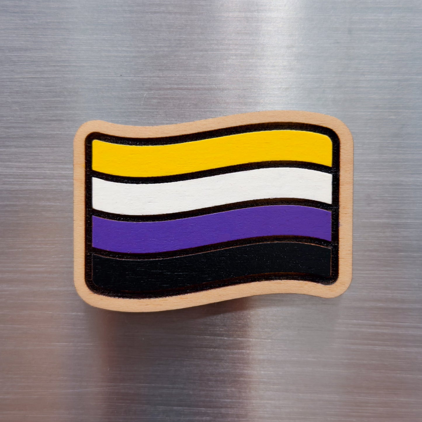 Non-Binary Pride Flag Painted Magnet