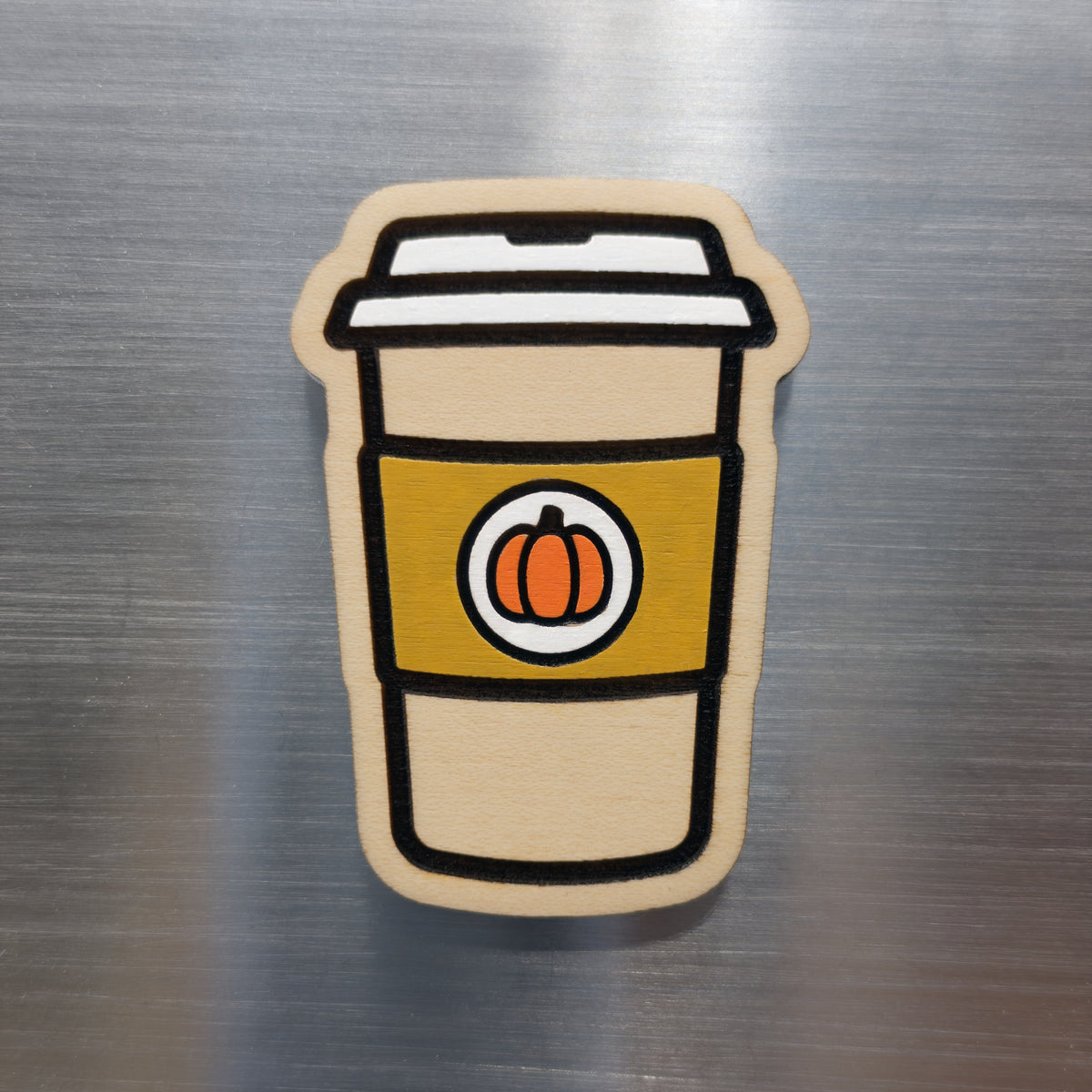 Pumpkin Spice Latte Painted Magnet