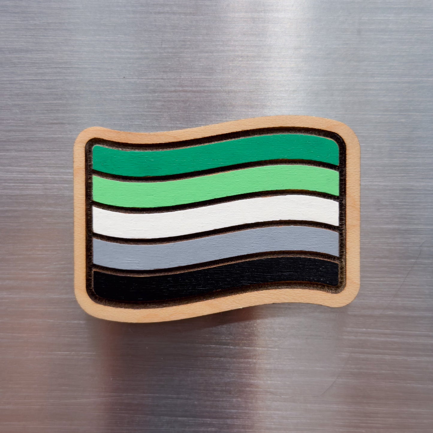 Aromantic Pride Flag Painted Magnet