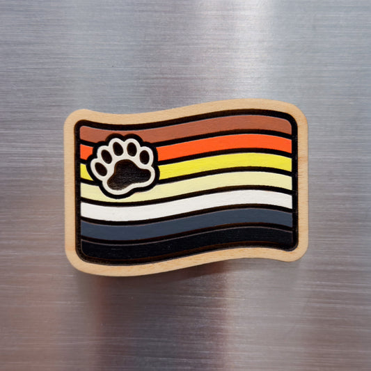 Bear Pride Flag Painted Magnet