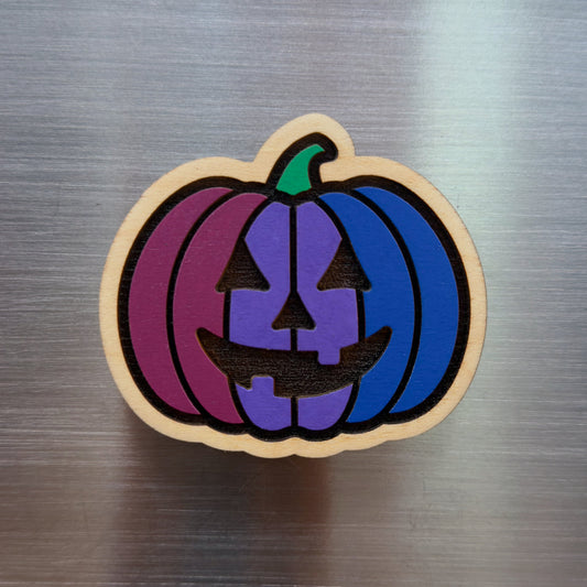 Bi Jack-o-Lantern Painted Magnet