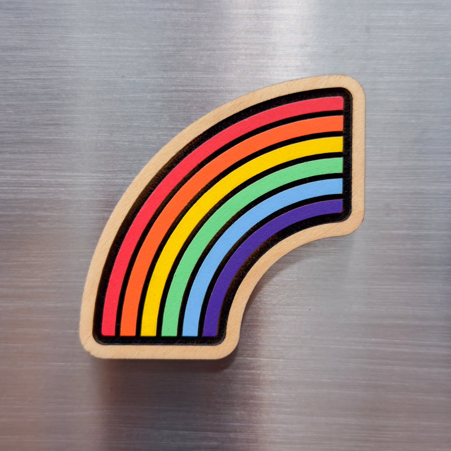 Half Rainbow Emoji Painted Magnet