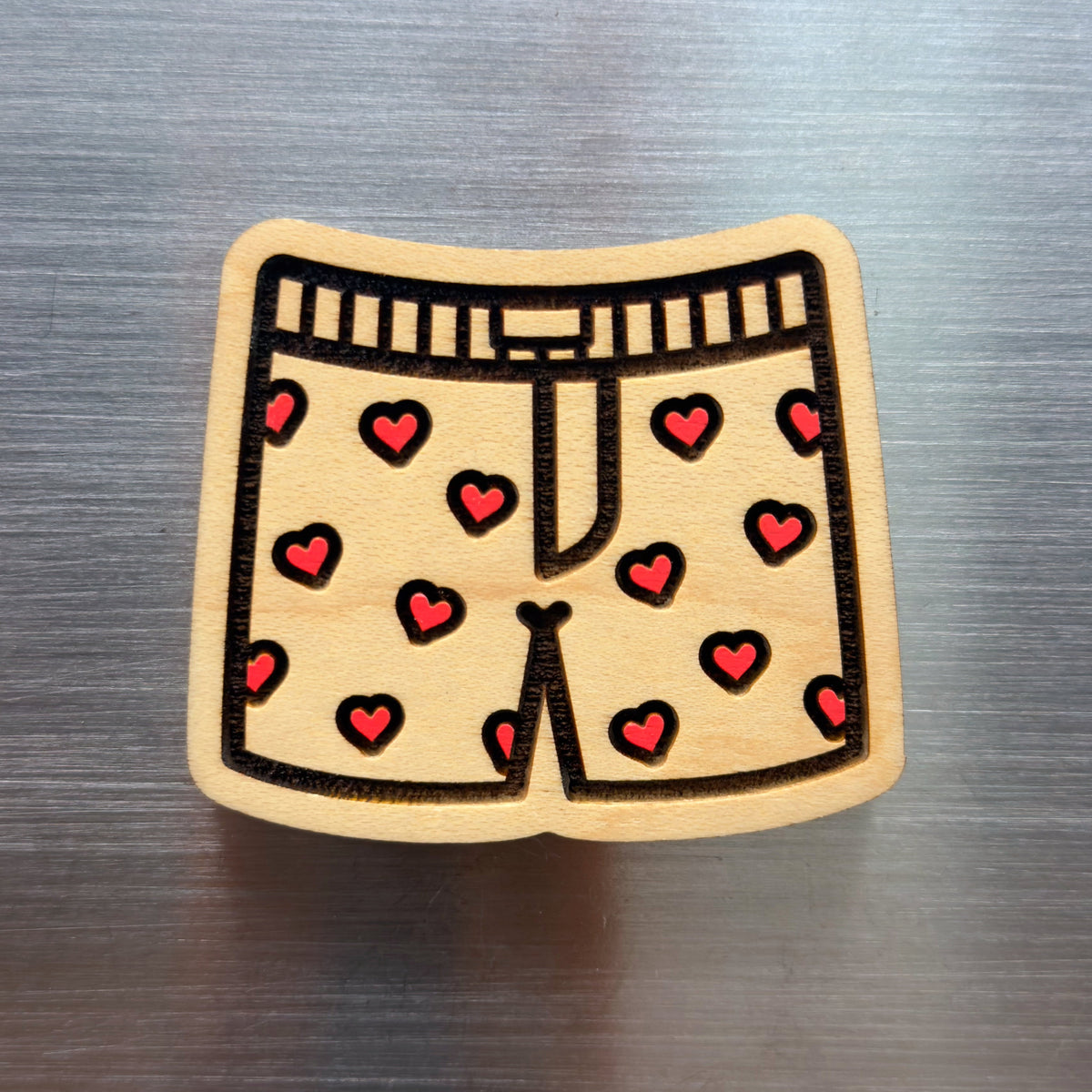 Heart Boxers Painted Magnet