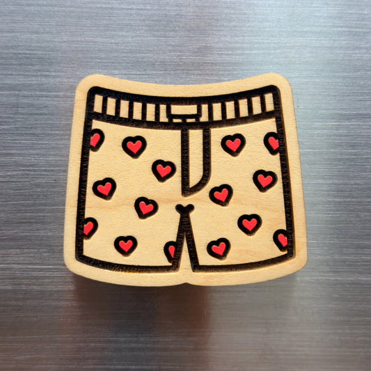 Heart Boxers Painted Magnet