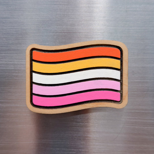 Lesbian Pride Flag Painted Magnet