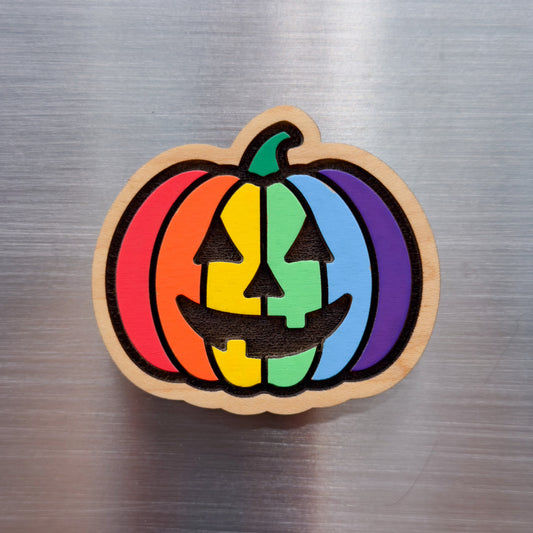 Pride Jack-o-Lantern Painted Magnet