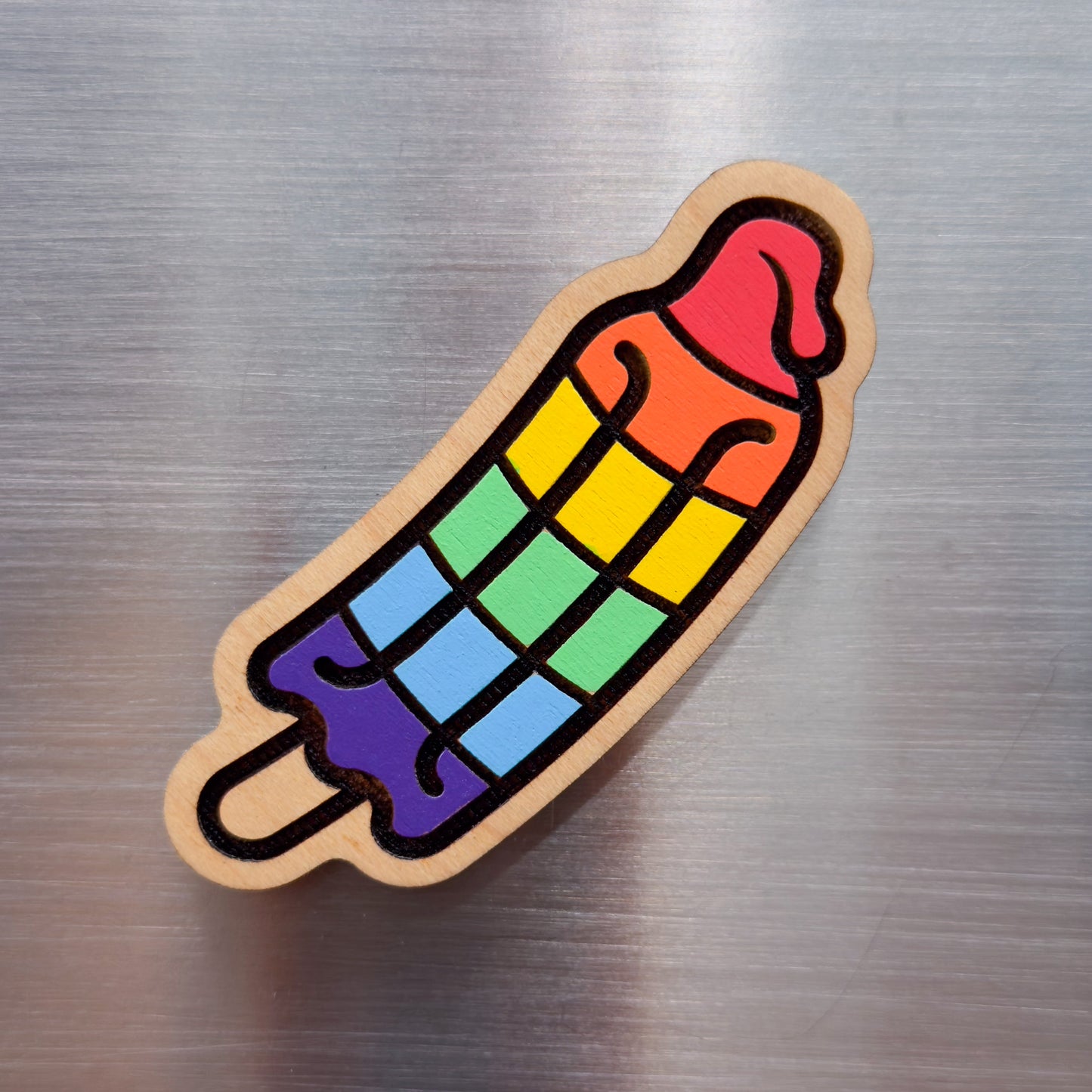 Pride Rocket Pop Painted Magnet