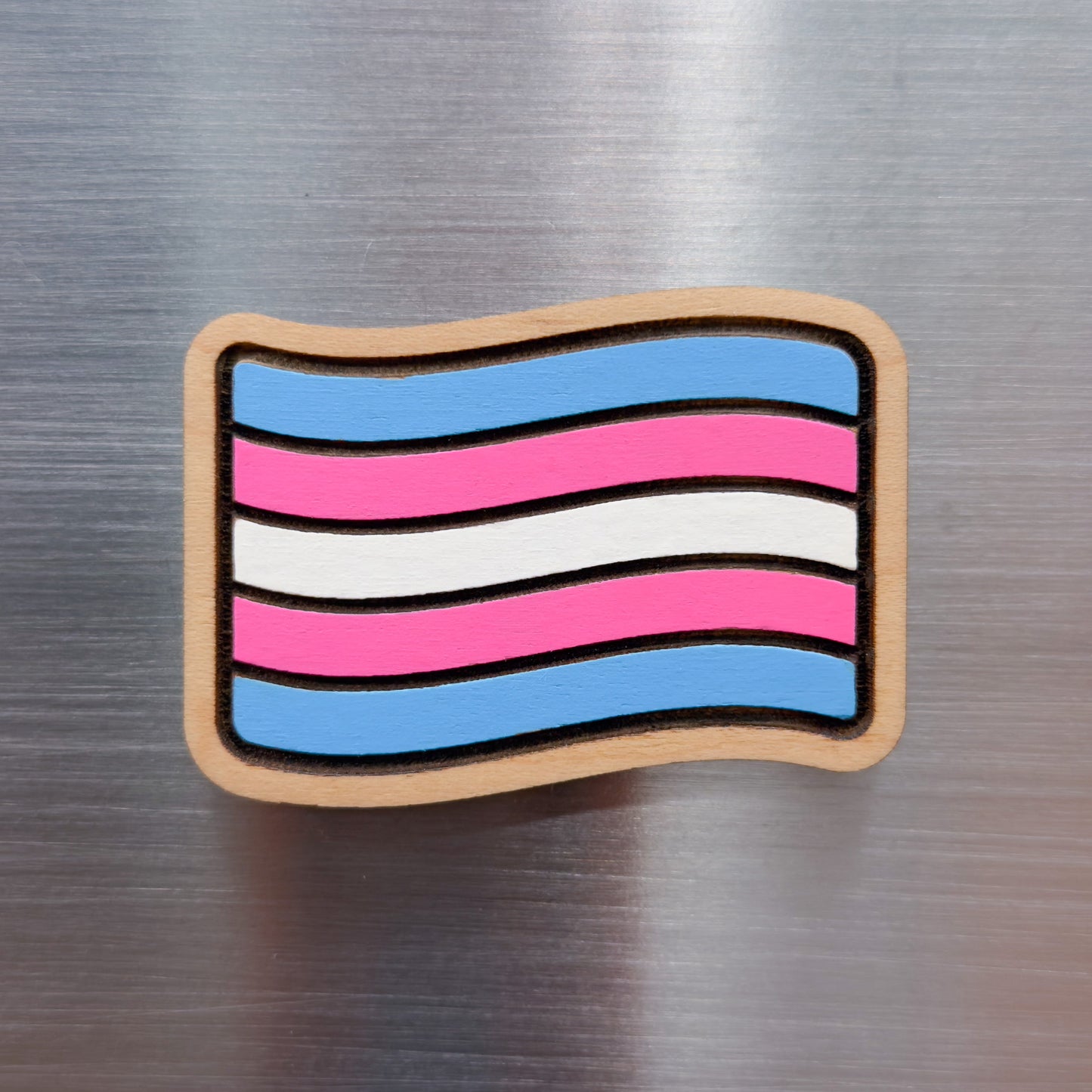 Trans Pride Flag Painted Magnet