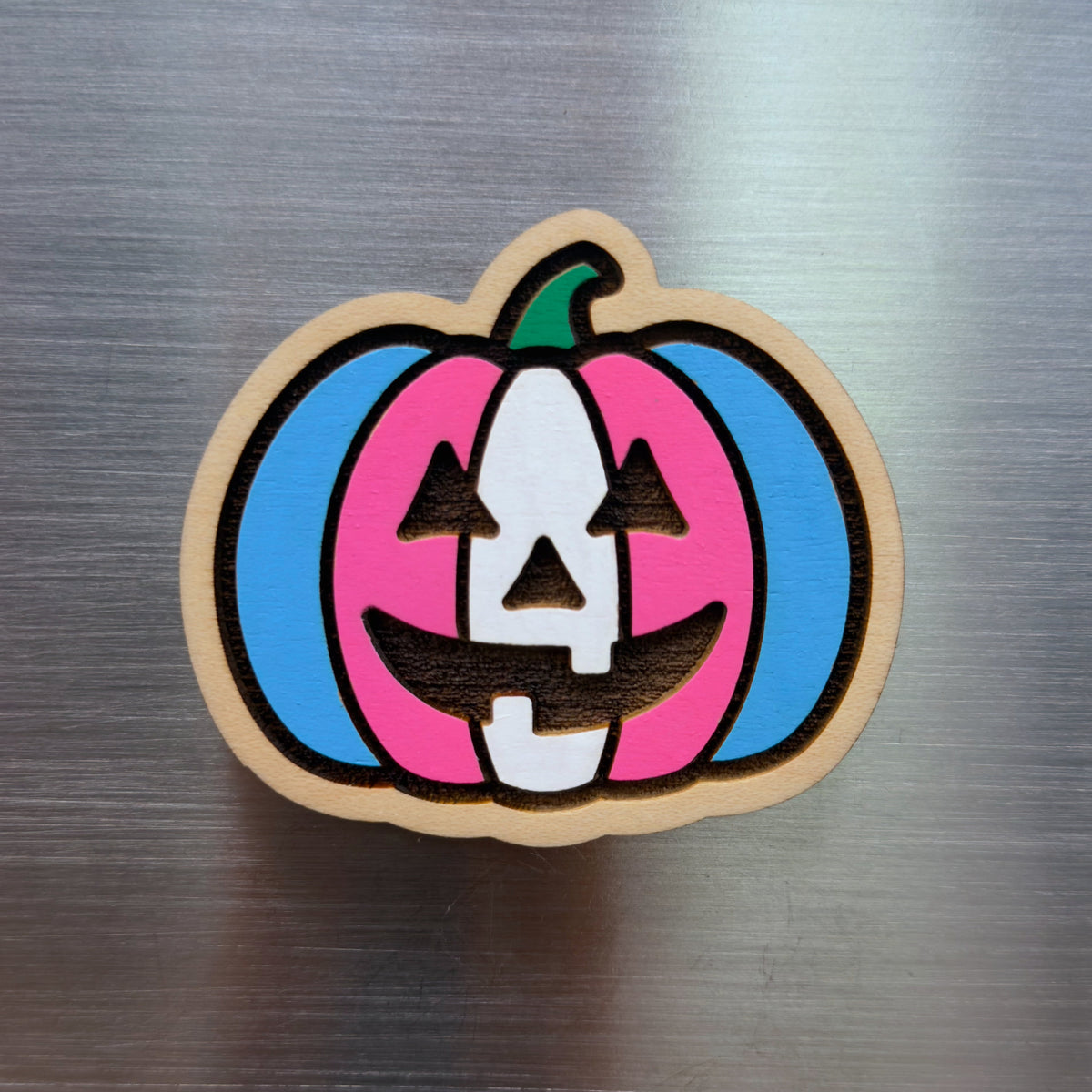 Trans Jack-o-Lantern Painted Magnet