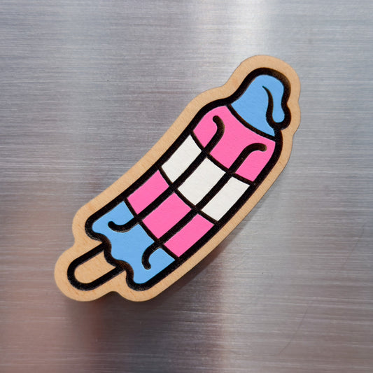 Trans Rocket Pop Painted Magnet