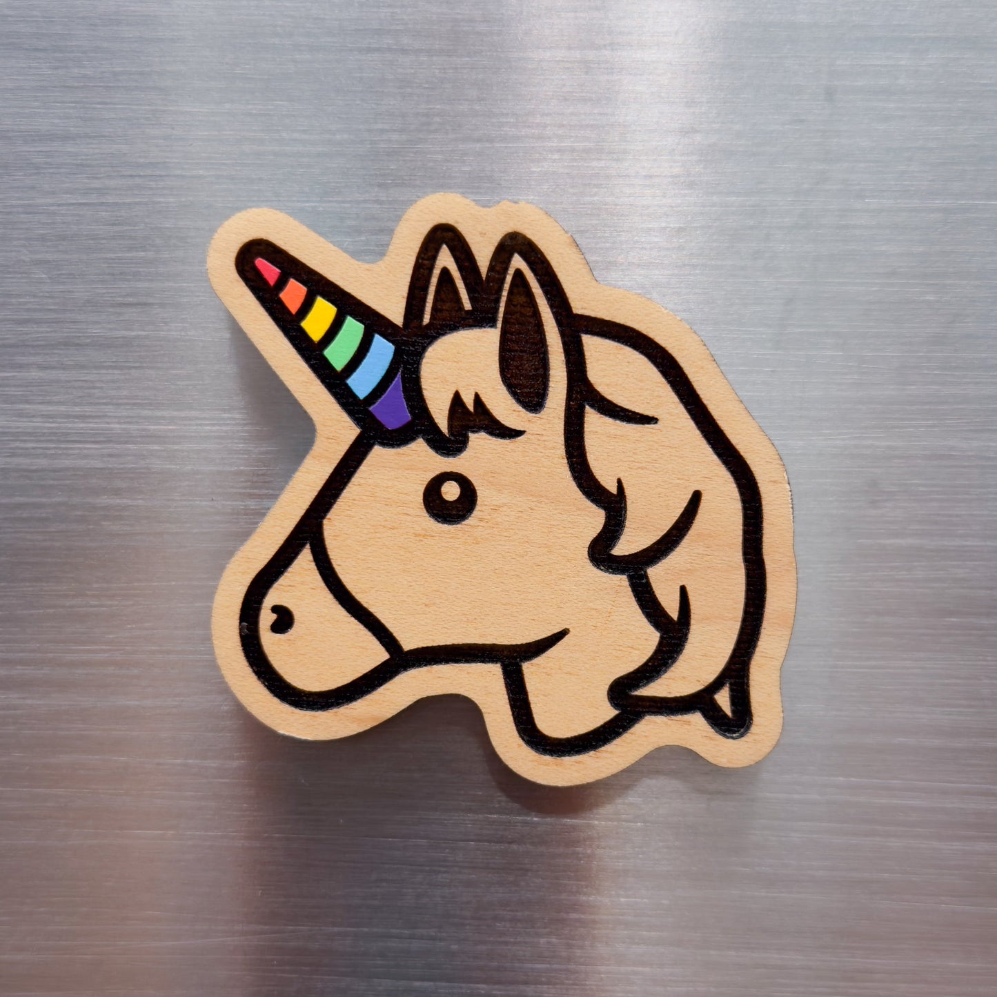 Unicorn Emoji Painted Magnet