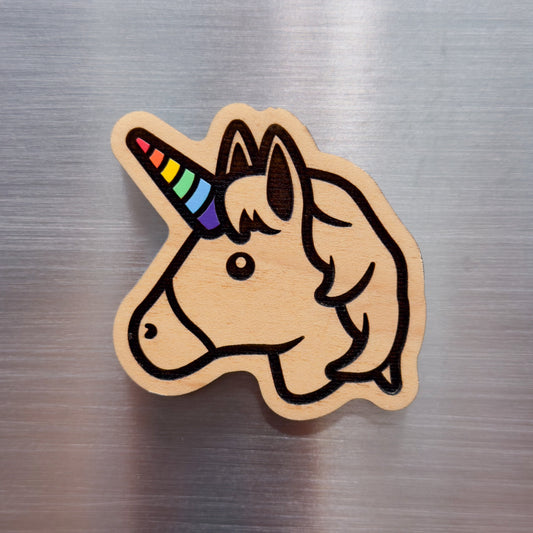 Unicorn Emoji Painted Magnet