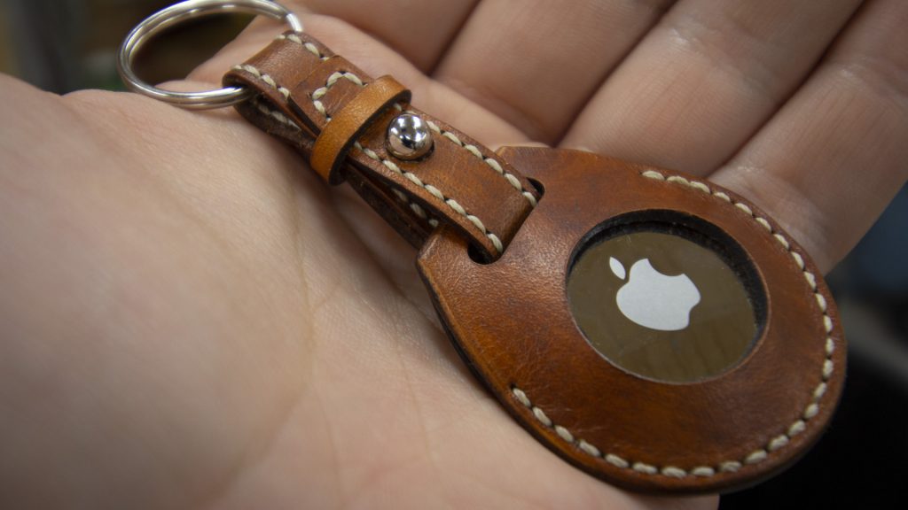 Funny Live Brown Leather Keychain
